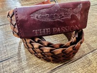 THE PASSION BELT IN SALMON WOVEN LEATHER