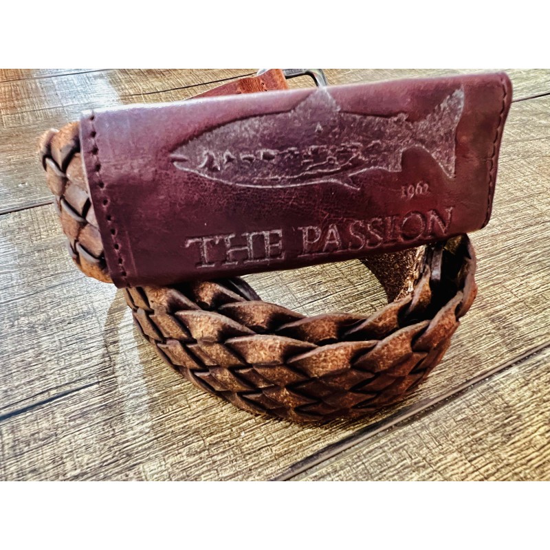 THE PASSION BELT IN SALMON WOVEN LEATHER