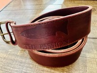 THE PASSION LEATHER BELT WITH SALMON LOGO