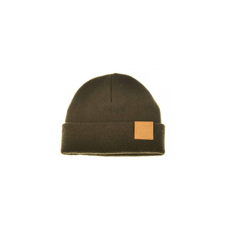 AHREX LEATHER PATCH BEANIE